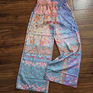 Colorful Bohemian Wide-Leg Pants